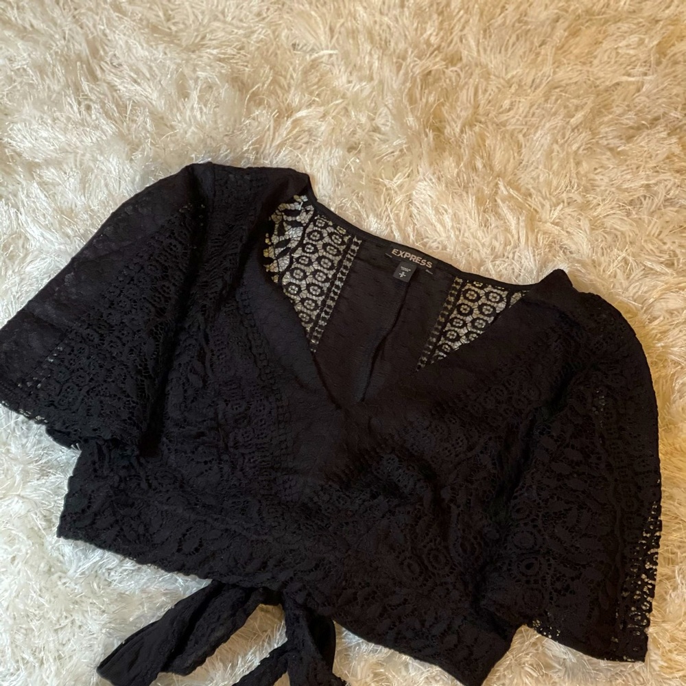 Black Lace Crop Top